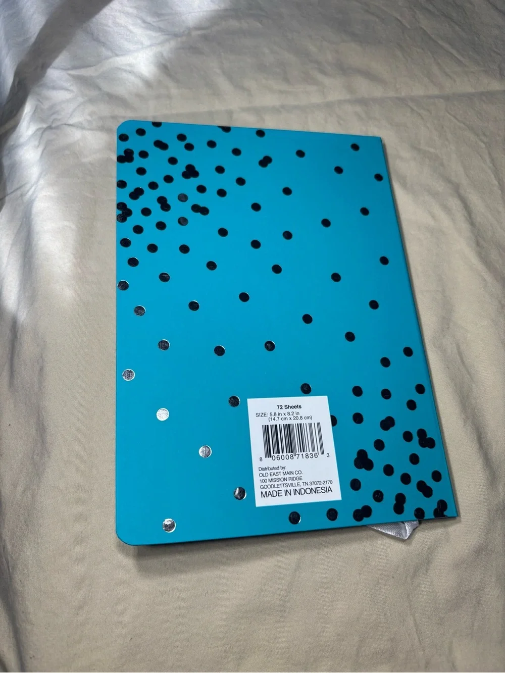 New Teal Dot Hardcover Notebook with Silver Accents Diary Journal